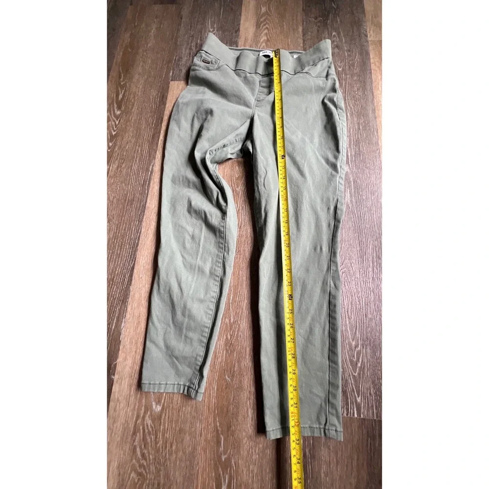 Nine‎ West Jeans Heidi Pull-On Crop Women 6 Green Stretch Elastic Waist Pants